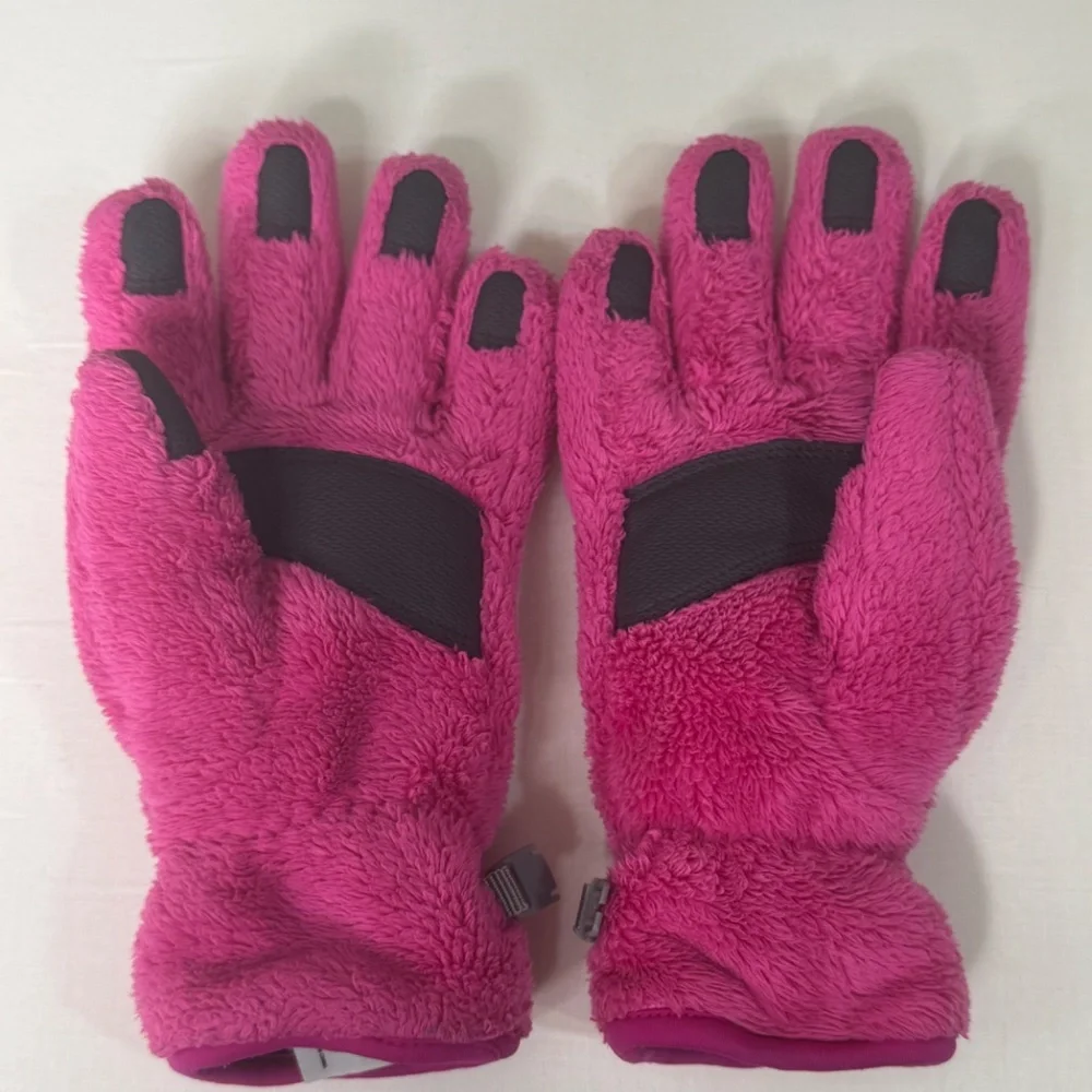 HEAD Pink Faux Fur Insulated Winter Gloves– Touchscreen Fingers – Size M (Youth)